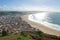 View of seaside village of Nazare Portugal