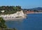 The view of Seaton Bay from the small Devon seaside village of Beer