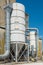 View of section of a grain elevator, an agrarian facility complex used to stockpile and store grain