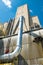 View of section of a grain elevator, an agrarian facility complex used to stockpile and store grain