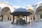 View of Sehzade Mosque, Fatih, Istanbul, Turkey.The ablution fountain in the courtyard of the Sehzade Mosque, Istanbul, Turkey.