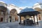 View of Sehzade Mosque, Fatih, Istanbul, Turkey.The ablution fountain in the courtyard of the Sehzade Mosque, Istanbul, Turkey.