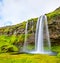 View of Seljalandsfoss waterfall - Iceland