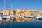 The view of Senglea peninsula over the Dockyard creek. Malta.