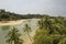 View of Sentosa Palawan Beach from Palawan Island. People resti