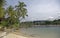 View of Sentosa Palawan Beach from Palawan Island. People resti