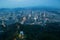 View of Seoul from above at dusk