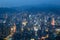 View of Seoul from above at dusk