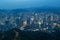 View of Seoul from above at dusk
