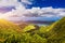 View of Sete Cidades near Miradouro da Grota do Inferno viewpoint, Sao Miguel Island, Azores, Portugal. Grota do Inferno viewpoint