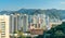 View of the Sha Tin District in Hong Kong, China