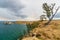 View of Shaman Rock. Lake Baikal. Olkhon Island. Russia