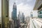 View of Sheikh Zayed Road skyscrapers in Dubai, UAE