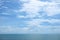 View from ship looking to beautiful cloud on the sky reflection on clear water in the sea I