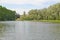 View of the Ship pond in the Moscow Victory park. St. Petersburg