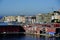 View from a ship in the port of Naples