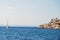 View of the ships in the Makarska Riviera harbor