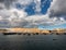 View of the ships near the old town of Bormla. Embankment of Valletta. The capital of the archipelago of Malta