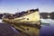 View of shipwreck on Ladysmith marina, taken in Victoria Island, BC, Canada