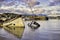 View of shipwreck on Ladysmith marina, taken in Victoria Island, BC, Canada