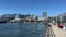 View of Shipyards from Burrard Dry Dock Pier on sunny day