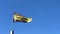 View of The Shipyards Flag against the blue sky background