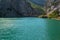 View from Shkopet Lake - reservoir shore. Lake Ulza Nature Park, Diber County, Balkan mountains, Albania, Europe