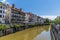 A view from the Shoemakers Bridge down the River Ljubljanica in Ljubljana