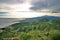 View of the sicilian countryside with mount Etna