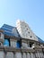 View from side and below of ISKCON temple,Bangalore,India.Radha Krishna temple is where Janmashtami celebrations happen.