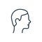 View Side Man Line Icon. Male Hairstyle Profile Linear Pictogram. Men Head with Refined Hair Outline Icon. Editable