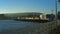 A view of the side railing of Santa Cruz Wharf, late afternoon