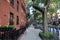 A view of a sidewalk in Greenwich Village, Manhattant