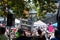 View of sign media is a weapon of mass during the rally against the BC Vaccine Card in front of Vancouver City Hall