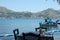 View of a siimple old fashioned Greek taverna by the seaside on the small Greek island of Telendos.