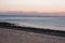 View silent seaside with stones and sand