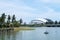 View of the Singapore National Stadium from across Kallang River