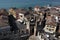 View of Sirmione downtown from tower`s castle