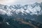 View of the ski resort of Guzet in french Pyrenees mountain