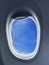 View of the sky through the aircraft porthole