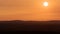 View of the skyline of Berlin, Germany in sunrise seen from lookout platform Wietkiekenberg on the lake Schwielowsee over vast