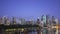 View of the skyline of brisbane at dawn