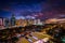 View of the skyline of Makati at night, in Metro Manila, The Phi