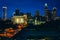 View of the skyline of Uptown at night, in Charlotte, North Carolina.