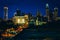 View of the skyline of Uptown at night, in Charlotte, North Carolina.