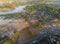 View of the sleeping area from panorama from a height a beautiful morning mist of the river foggy morning