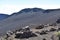 View of the Sliding Sands trail going down colorful hills inside the Haleakala Crater