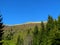 View of the slopes of mountain Porezen in Slovenia in spring