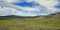 View of Slough Creek under cirrus cumulus clouds in the Lamar Valley of Yellowstone National Park in Wyoming