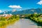 View of a small Alpine city of Villach, Austria